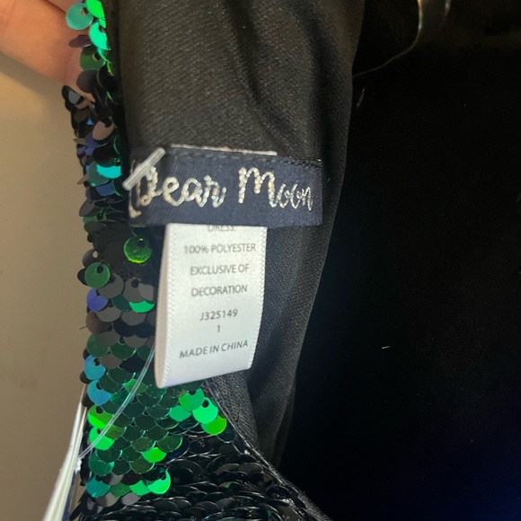 Dear Moon Cap Sleeve Sequin Striped Bodycon Dress Size 1 - Picture 8 of 9